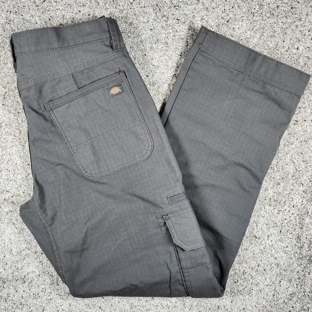 Dickies Cargo Pants Mens 30x32 Relaxed Fit Flex Ripstop Double Knee Grey NWOT